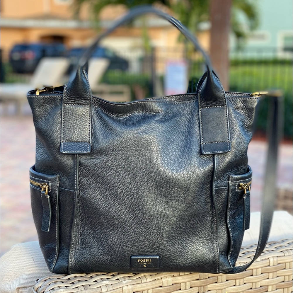 Fossil Large Black satchel/crossbody Bag